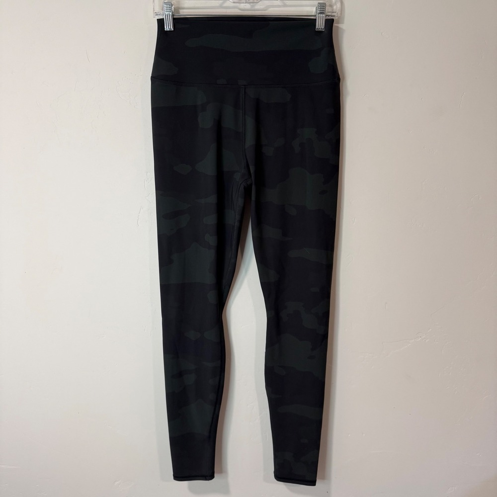 Alo Yoga Womens Vapor Leggings Large Camo Navy Green High Waist Camouflage